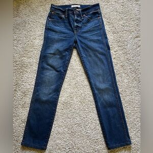 Madewell 9" High Rise Skinny Jeans Women's Size 25 Blue Dark Wash